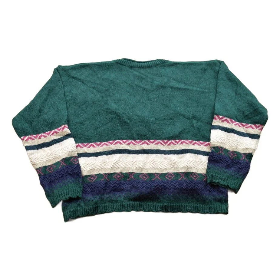 Vintage 1990s Paris Sport Club Knitted Cardigan Style Sweater Men's S - Image 2