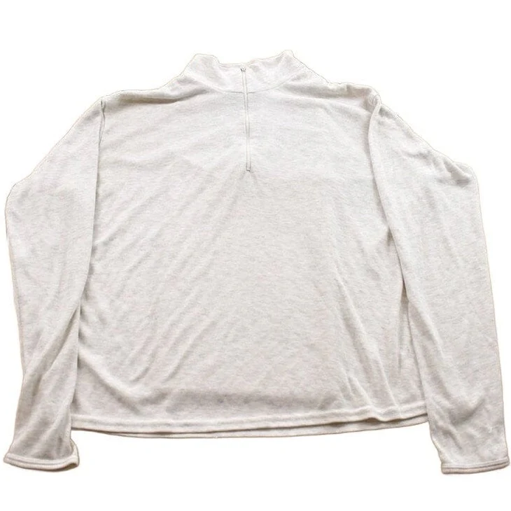 Vintage 1990s Patagonia Blank Grey Zip Up Turtleneck Sweater Men's Large
