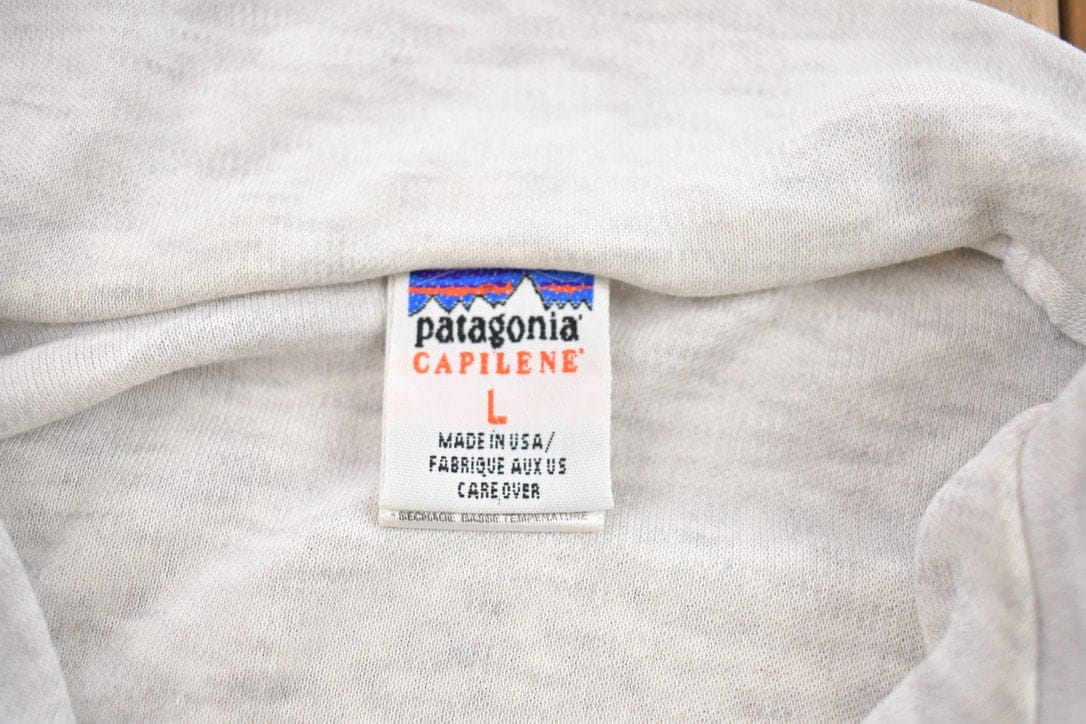 Vintage 1990s Patagonia Blank Grey Zip Up Turtleneck Sweater Men's Large - Image 6