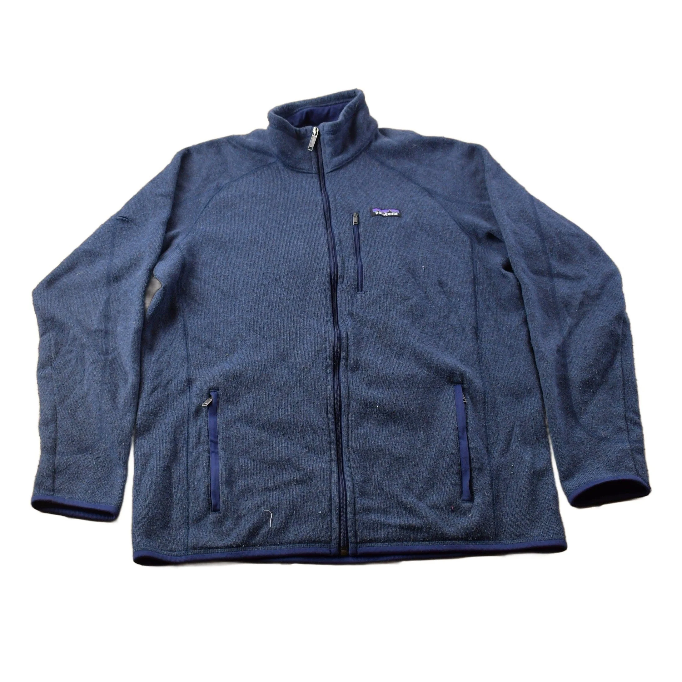 Vintage 1990s Patagonia Blue Fleece Zip Up Sweater Men's Medium