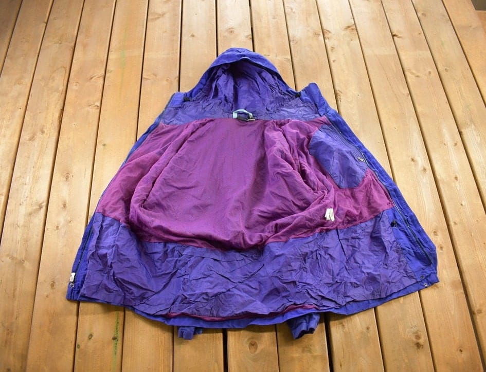 Vintage 1990s Patagonia Blue Windbreaker Rain Jacket Men's Large - Image 3