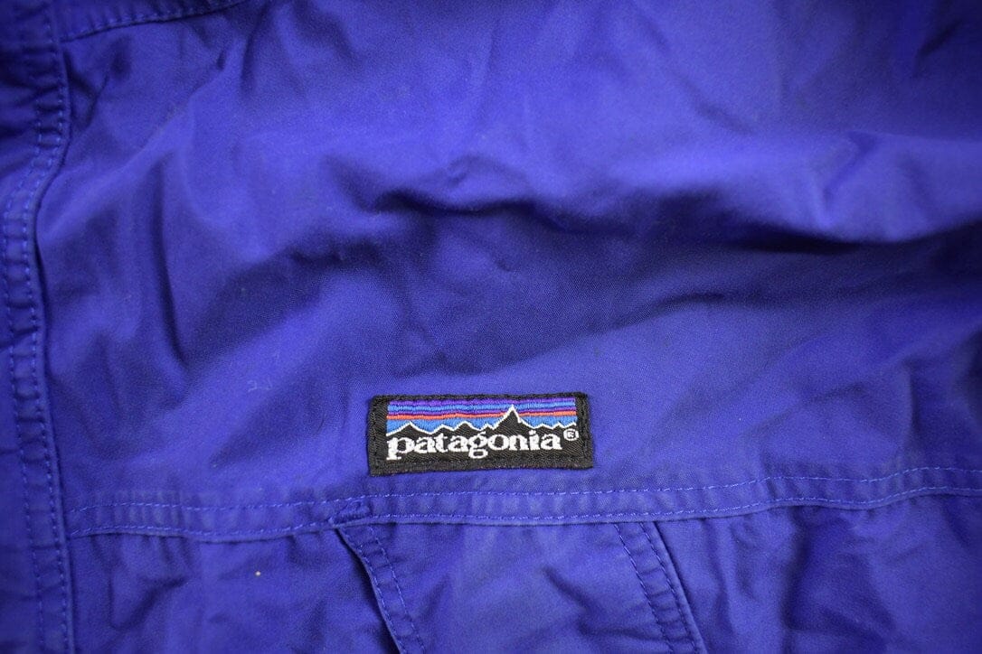 Vintage 1990s Patagonia Blue Windbreaker Rain Jacket Men's Large - Image 4