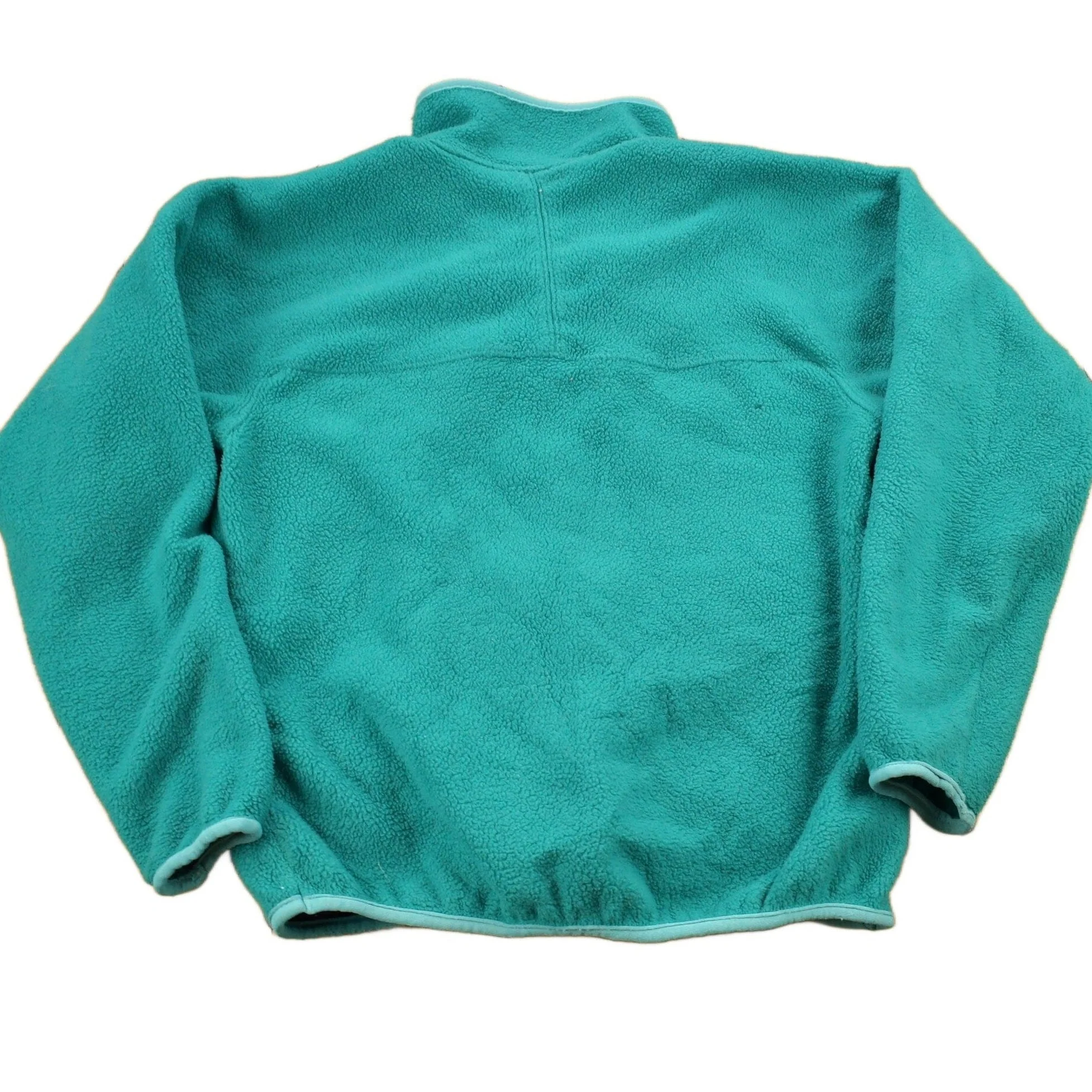 Vintage 1990s Patagonia Full Zip Turquoise Fleece Sweater Men's Medium - Image 2