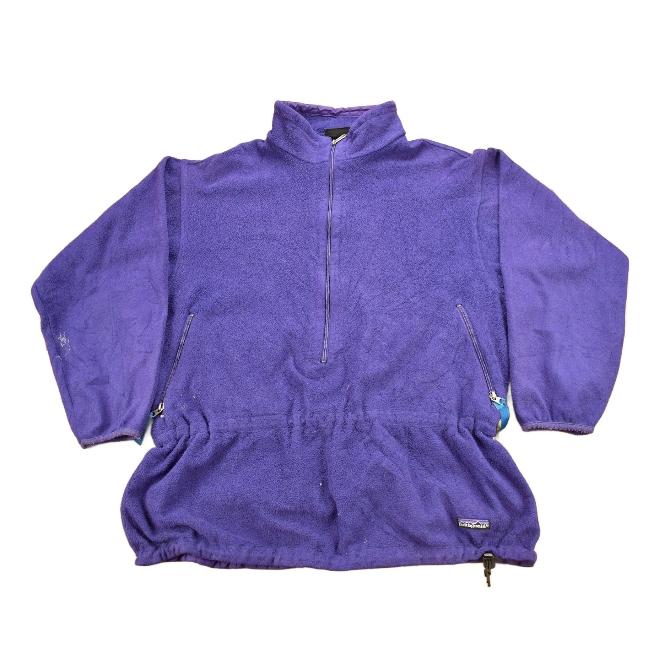 Vintage 1990s Patagonia Purple Half Zip Cinched Sweatshirt Men's Large