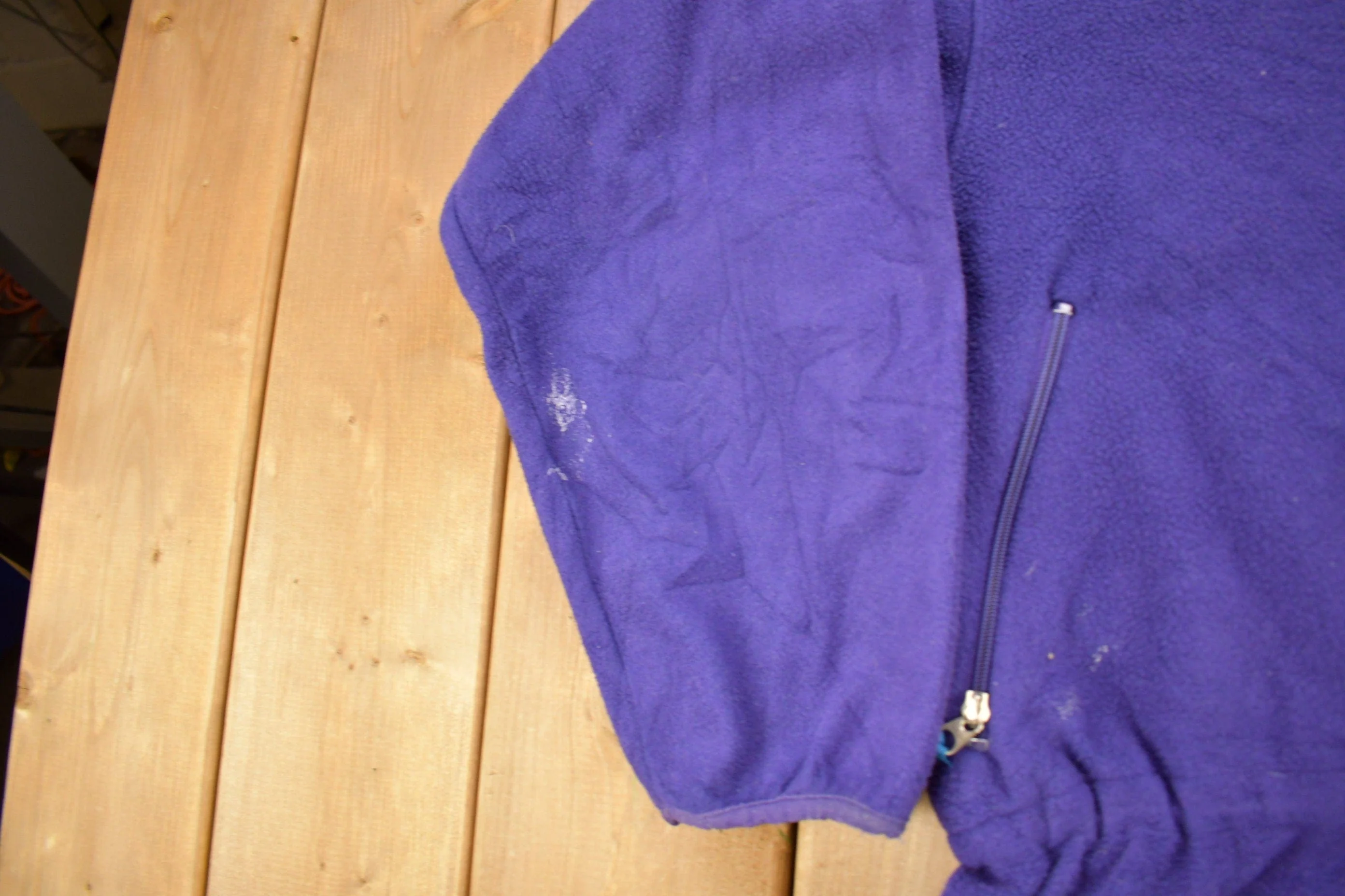 Vintage 1990s Patagonia Purple Half Zip Cinched Sweatshirt Men's Large - Image 5
