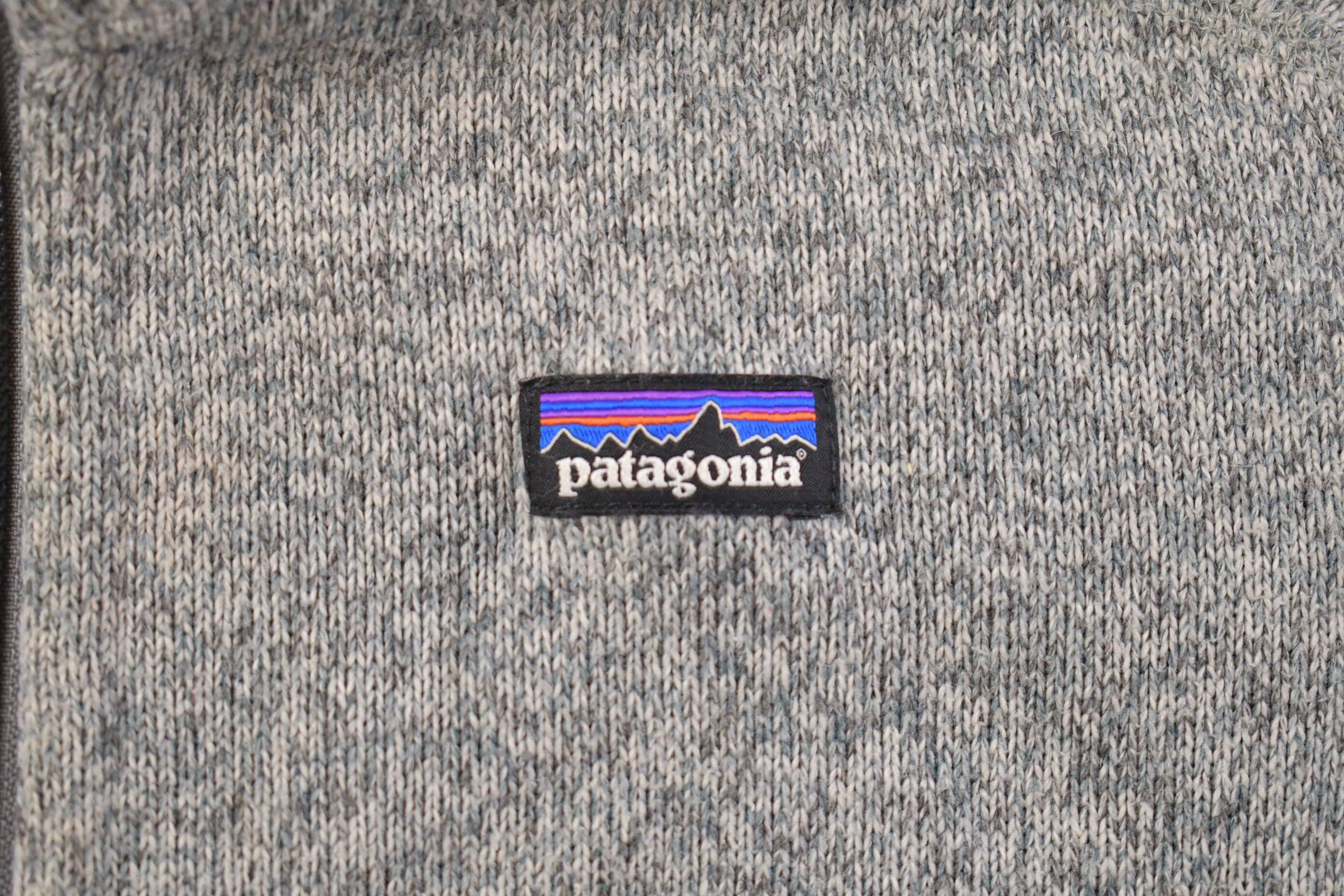 Vintage 1990s Patagonia Salt and Pepper Zip Up Fleece Sweater Youth M - Image 3