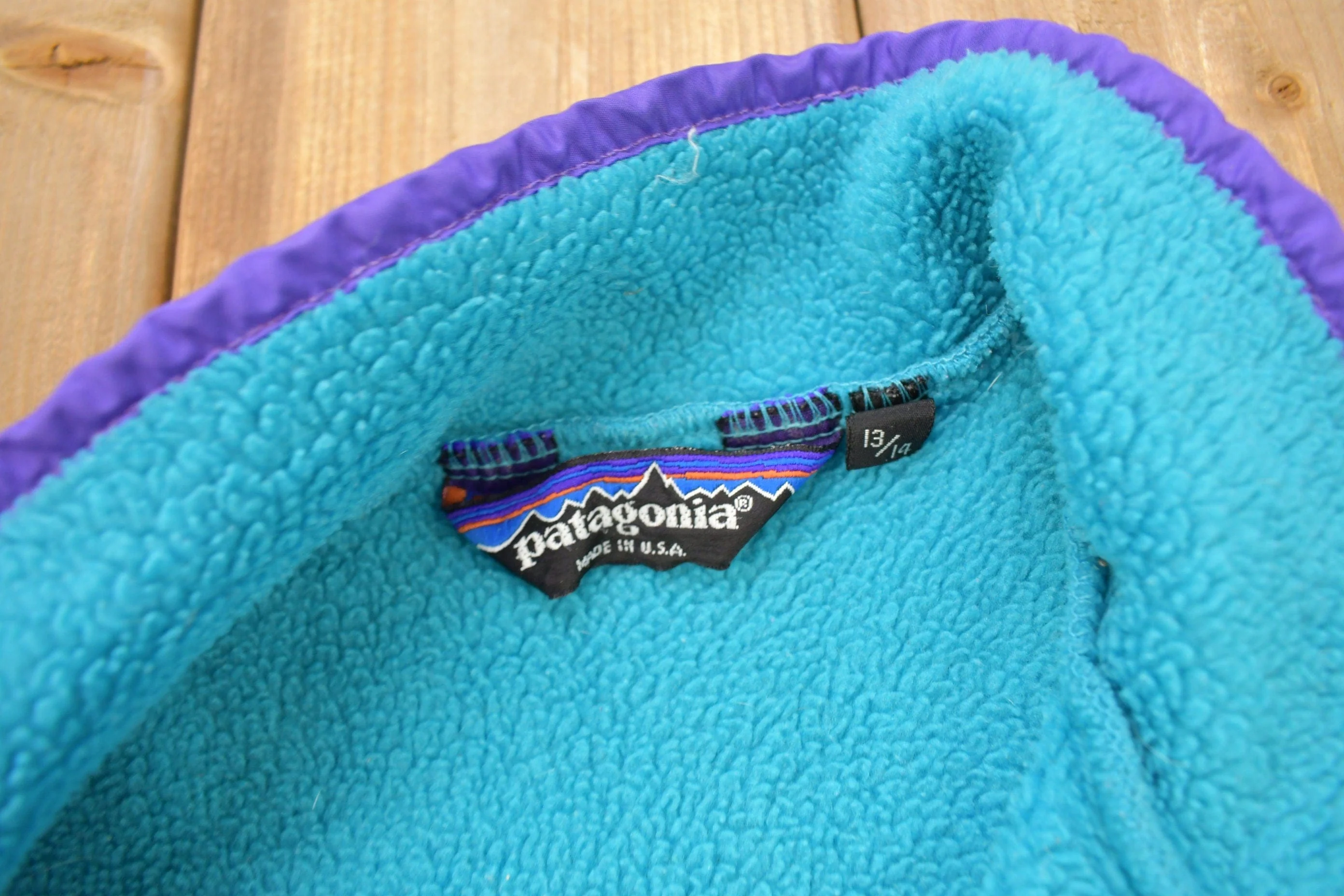 Vintage 1990s Patagonia T-Snap Fleece Sweater Youth L - Image 7