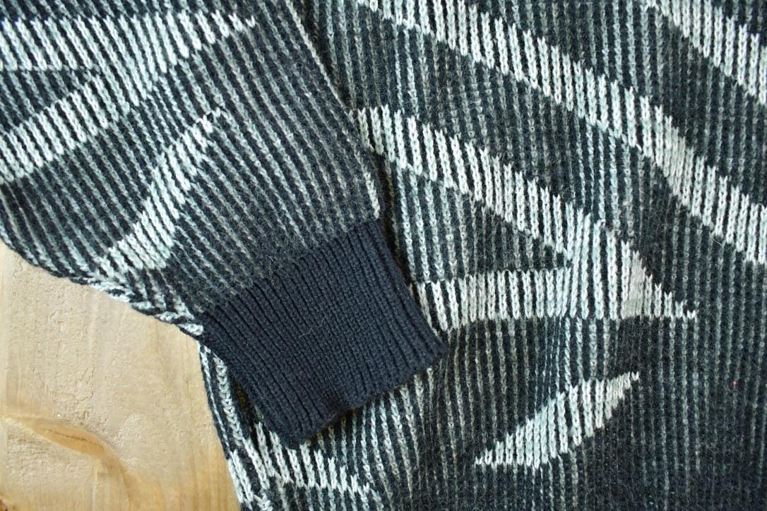 Vintage 1990s Pause Knit Abstract Pattern Crewneck Sweater Men's Large - Image 3