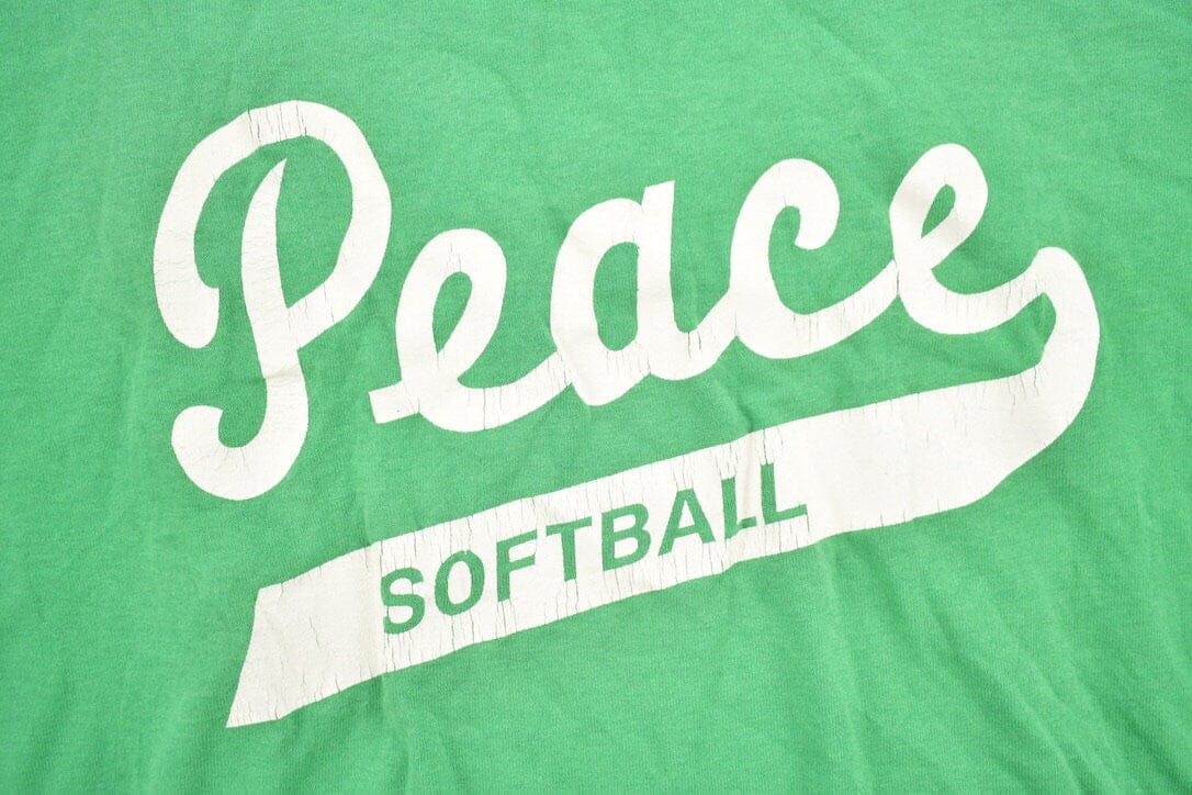 Vintage 1990s Peace Softball Quarter Button Shirt Men's Large - Image 4