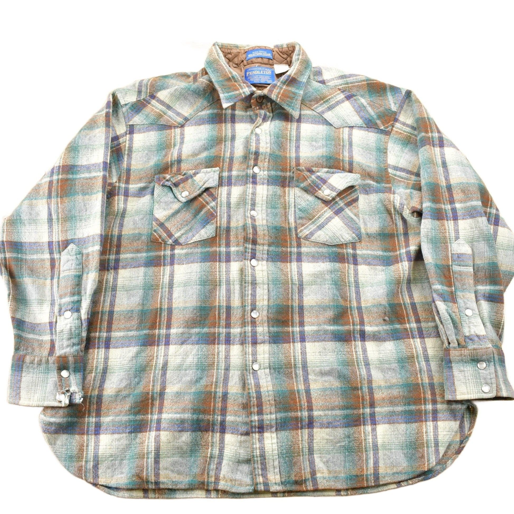 Vintage 1990s Pendleton Plaid Button Up Board Shirt Men's XL