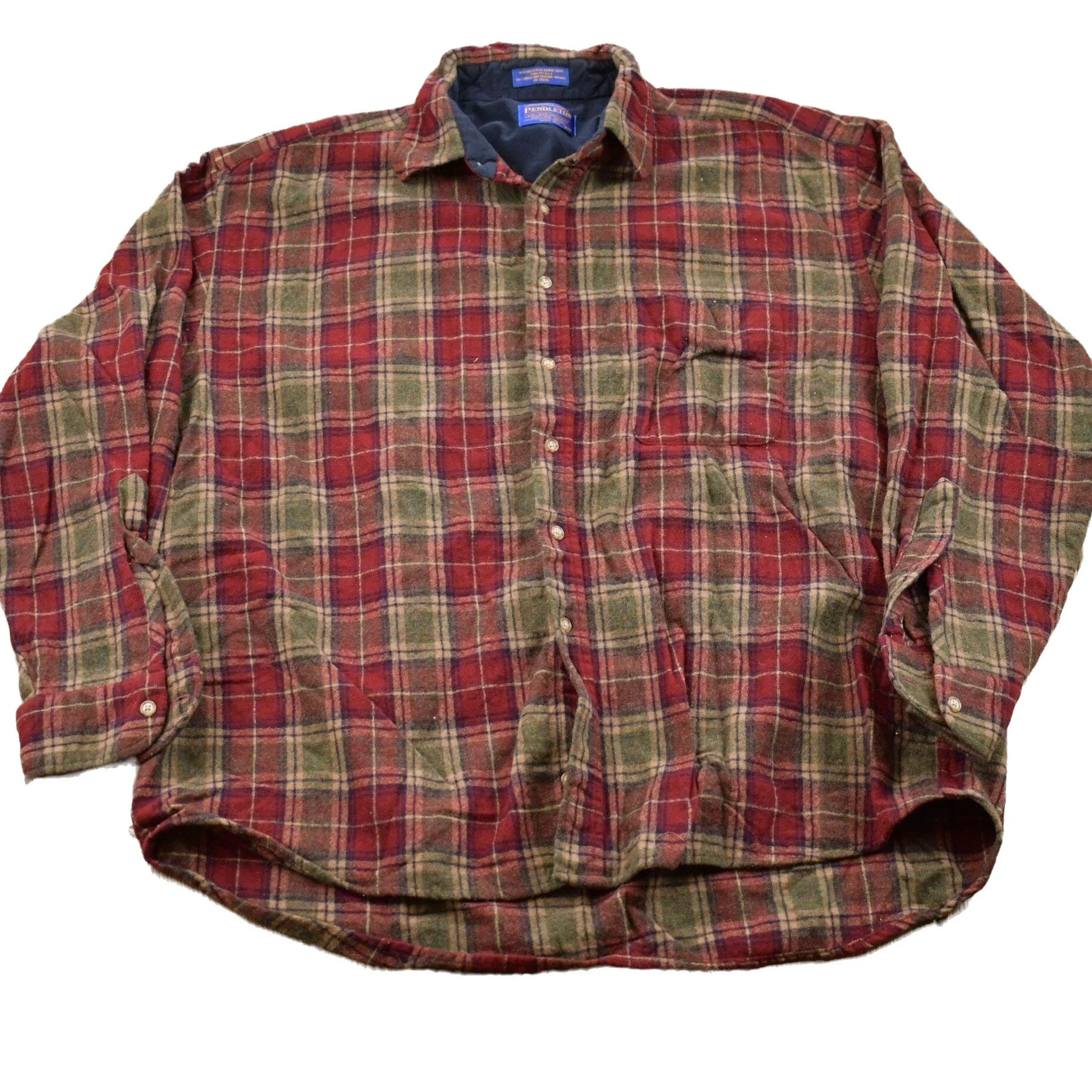 Vintage 1990s Pendleton Plaid Button Up Board Shirt Men's 2XL