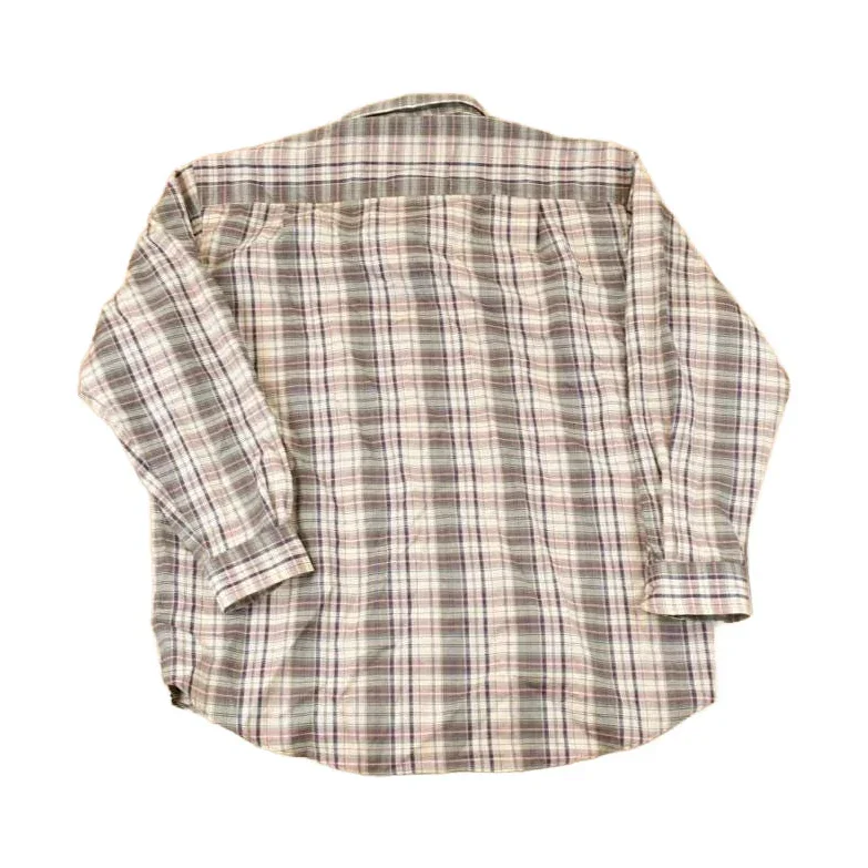Vintage 1990s Pendleton Plaid Wool Button Up Shirt Men's XL - Image 2