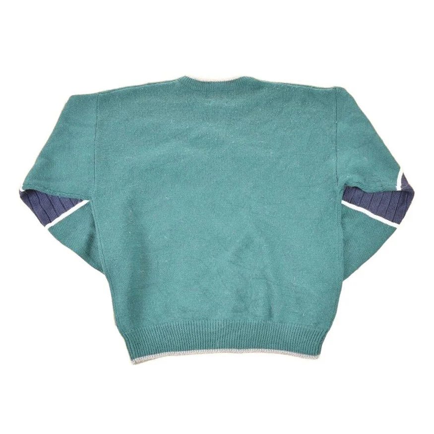 Vintage 1990s Pendleton Snowflake Wool Cable Knit Crewneck Sweater Men's L - Image 2