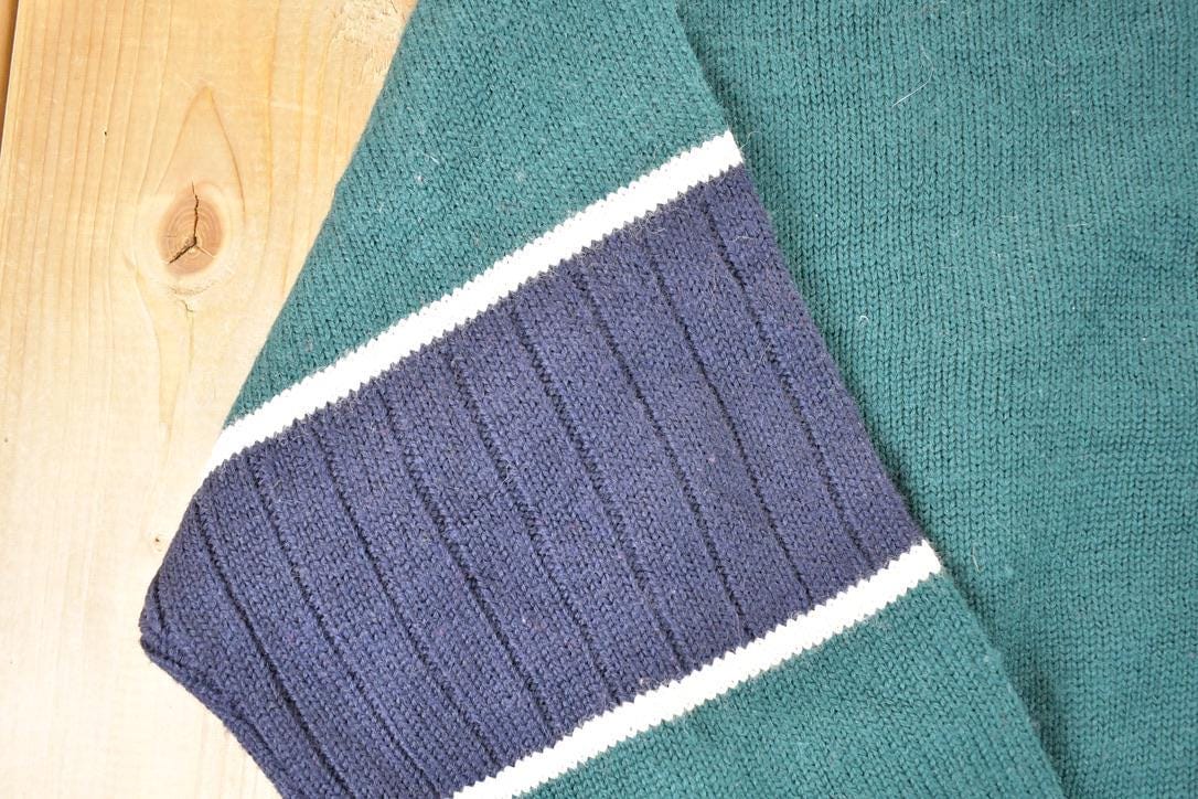 Vintage 1990s Pendleton Snowflake Wool Cable Knit Crewneck Sweater Men's L - Image 4