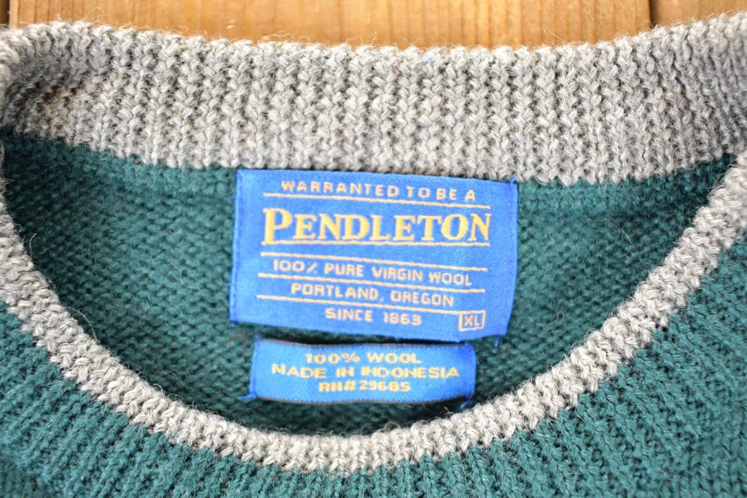 Vintage 1990s Pendleton Snowflake Wool Cable Knit Crewneck Sweater Men's L - Image 5