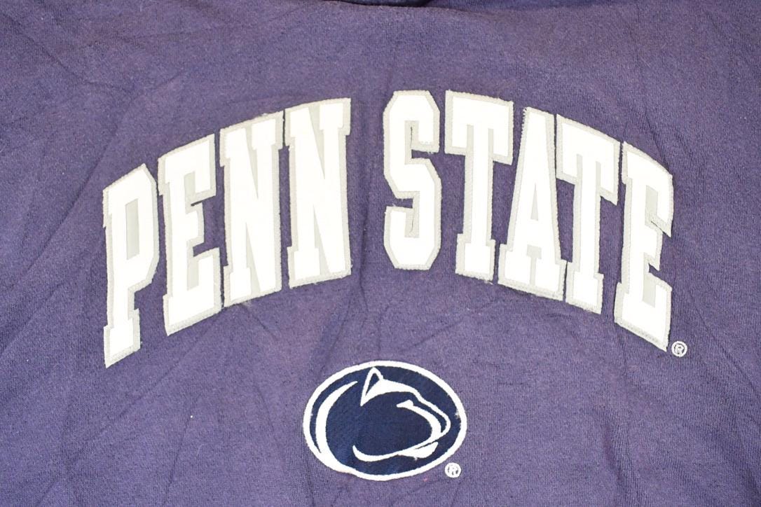 Vintage 1990s Penn State University Embroidered Hoodie Sweater Mens L - Image 3