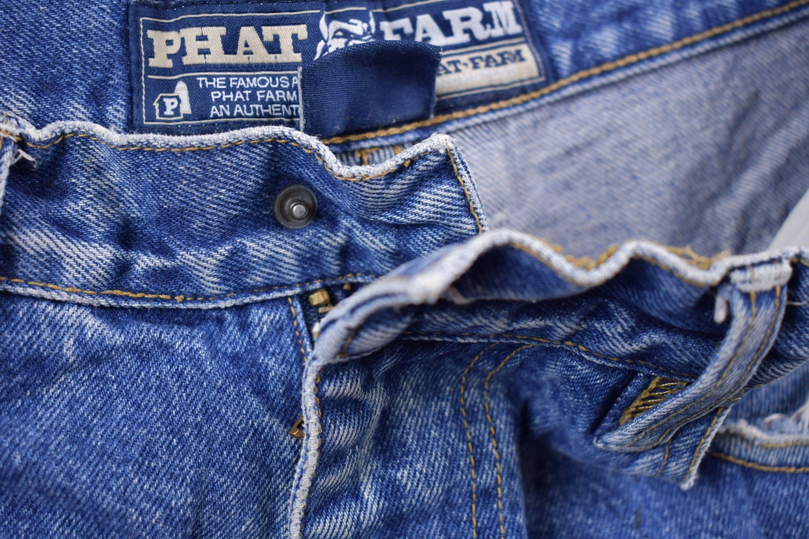Vintage 1990's Phat Farm Blue Jeans Men's 32 x 32 - Image 7
