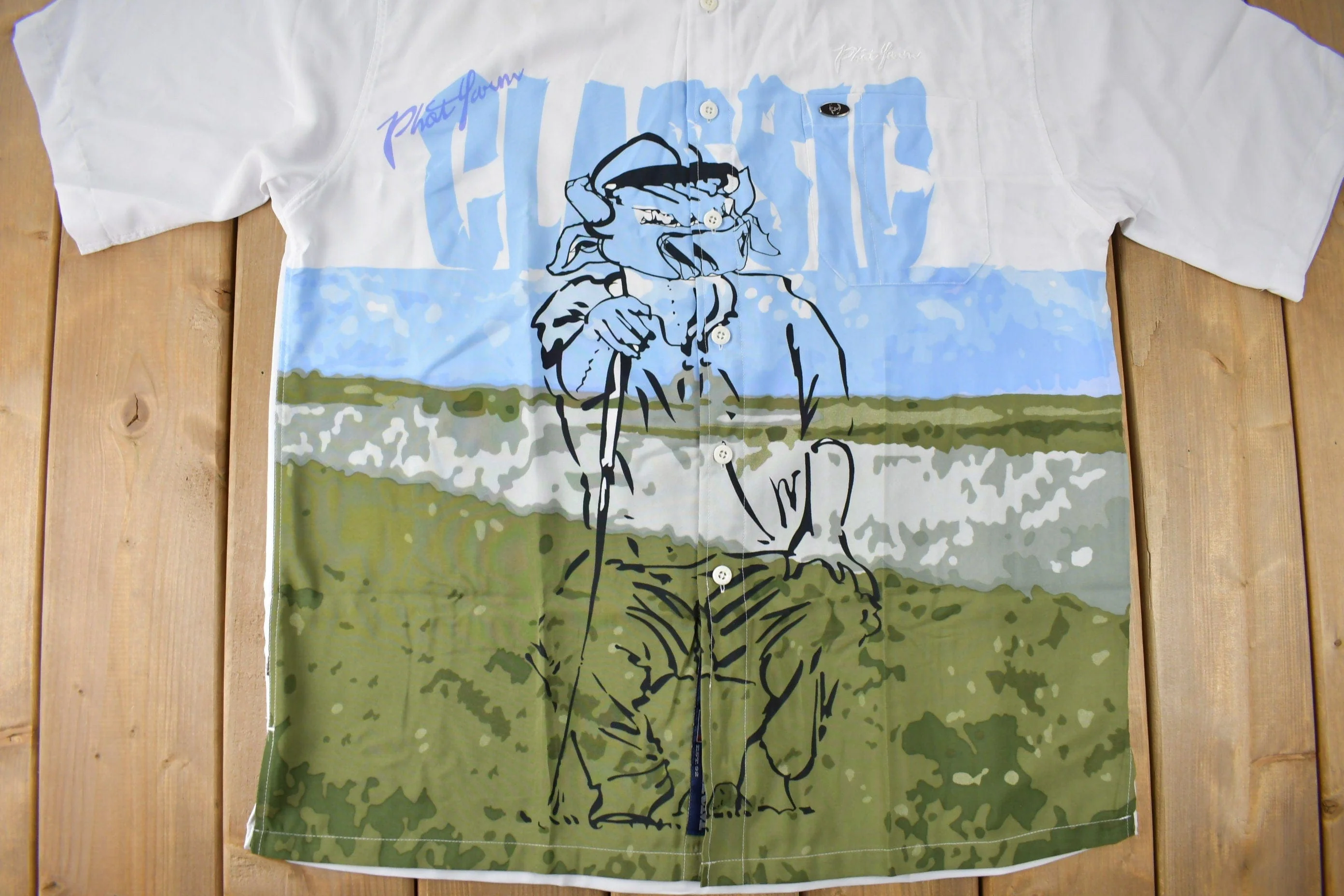 Vintage 1990s Phat Farm Classic All Over Print Button Up Shirt Men's 2XL - Image 3