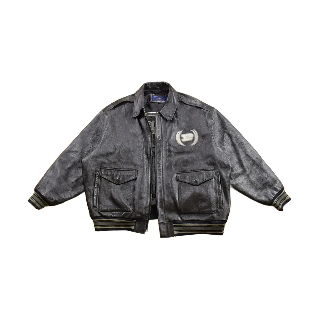 Vintage 1990s Phat Farm Leather Jacket Men's 5XL - Image 2