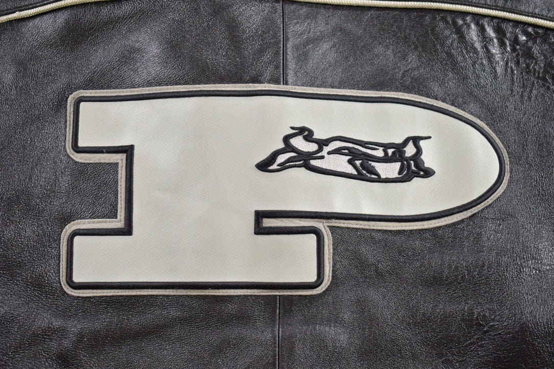 Vintage 1990s Phat Farm Leather Jacket Men's 5XL - Image 3