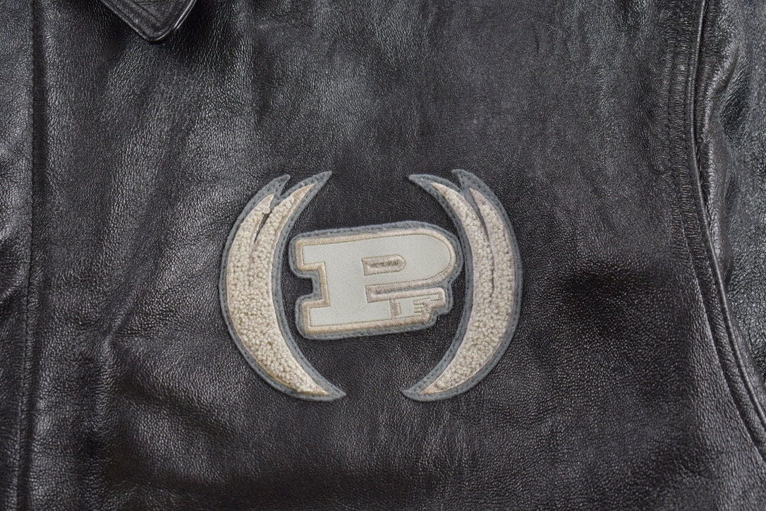Vintage 1990s Phat Farm Leather Jacket Men's 5XL - Image 4