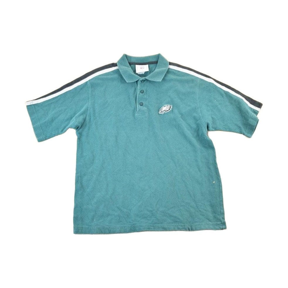 Vintage 1990s Philadelphia Eagles NFL Graphic Polo Style T-Shirt Made In USA Men's Medium