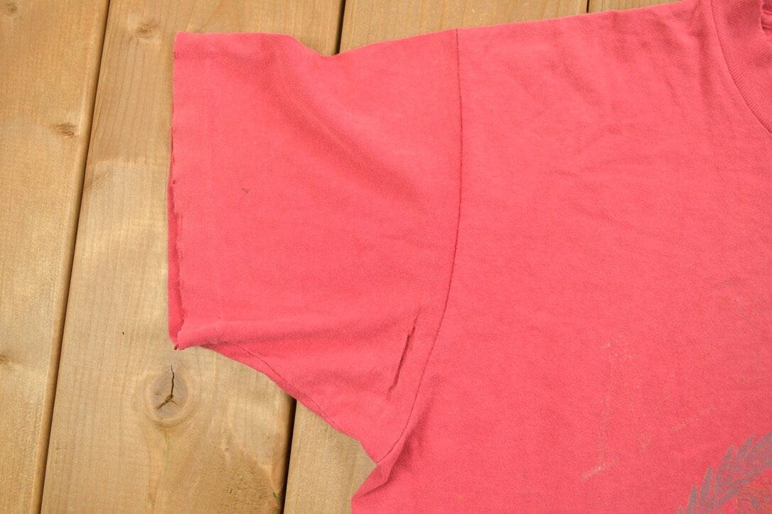 Vintage 1990s Pink MB University Collegiate T-Shirt Men's Medium - Image 5