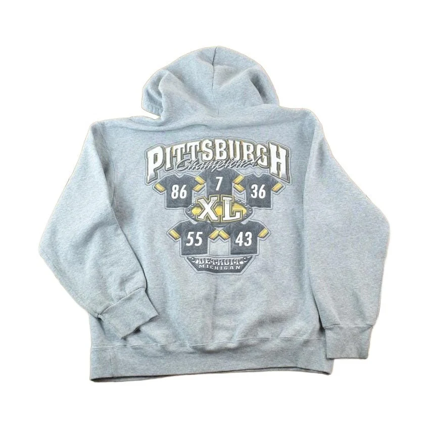 Vintage 1990s Pittsburgh NFL Hoodie Sweatshirt Men's Large - Image 2