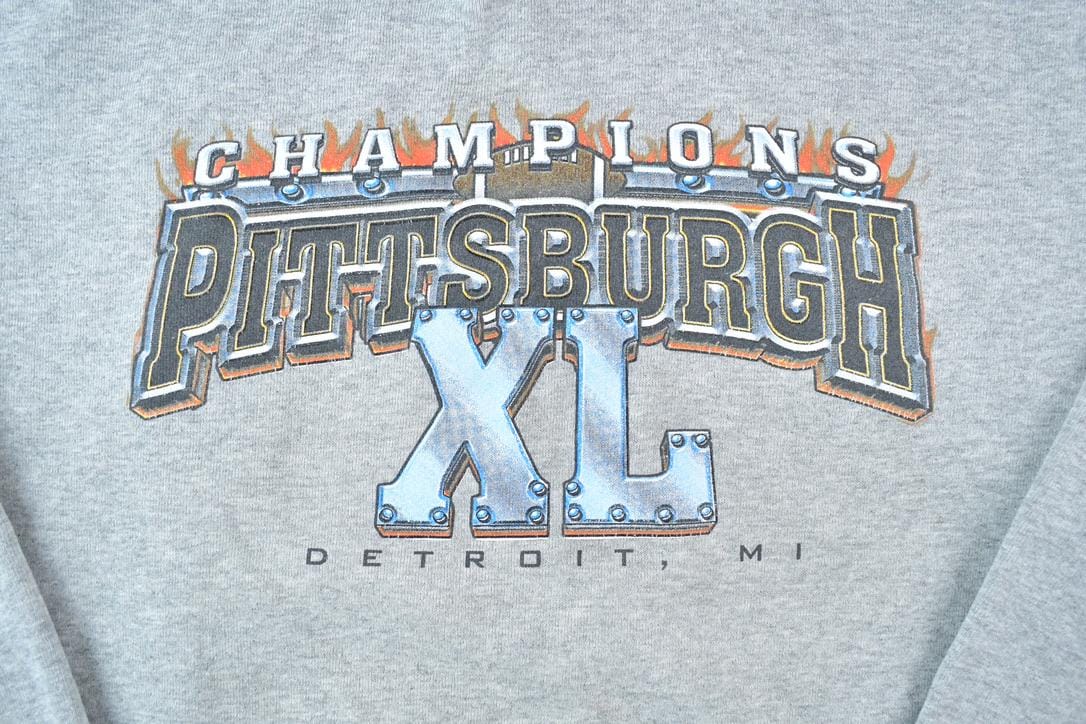 Vintage 1990s Pittsburgh NFL Hoodie Sweatshirt Men's Large - Image 4