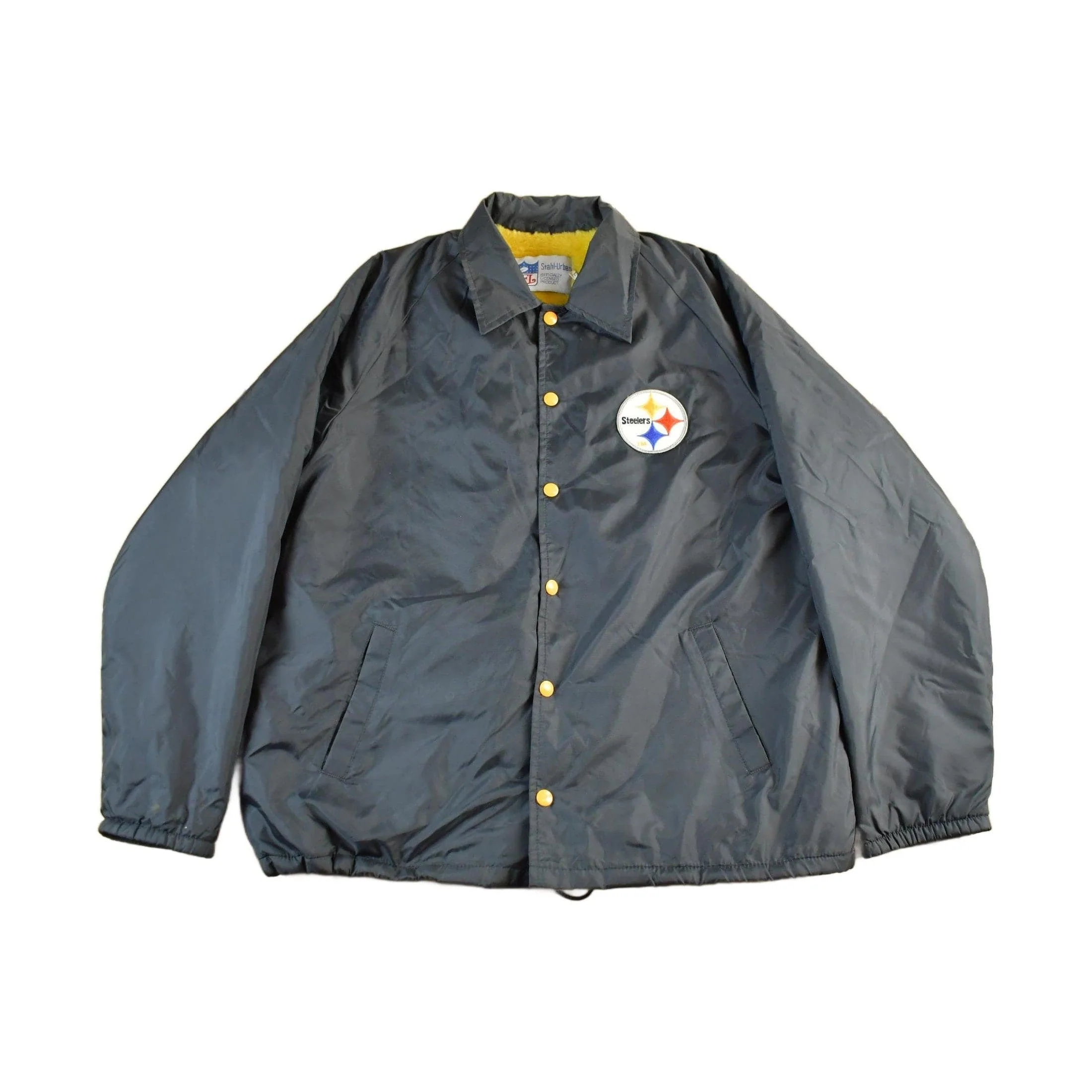 Vintage 1990s Pittsburgh Steelers Fleece Lined NFL Coaches Jacket Men's Large