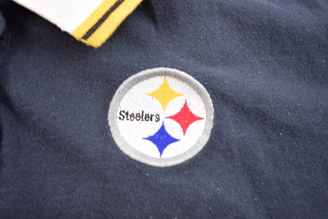 Vintage 1990s Pittsburgh Steelers NFL Collared T-Shirt Men's XL - Image 3