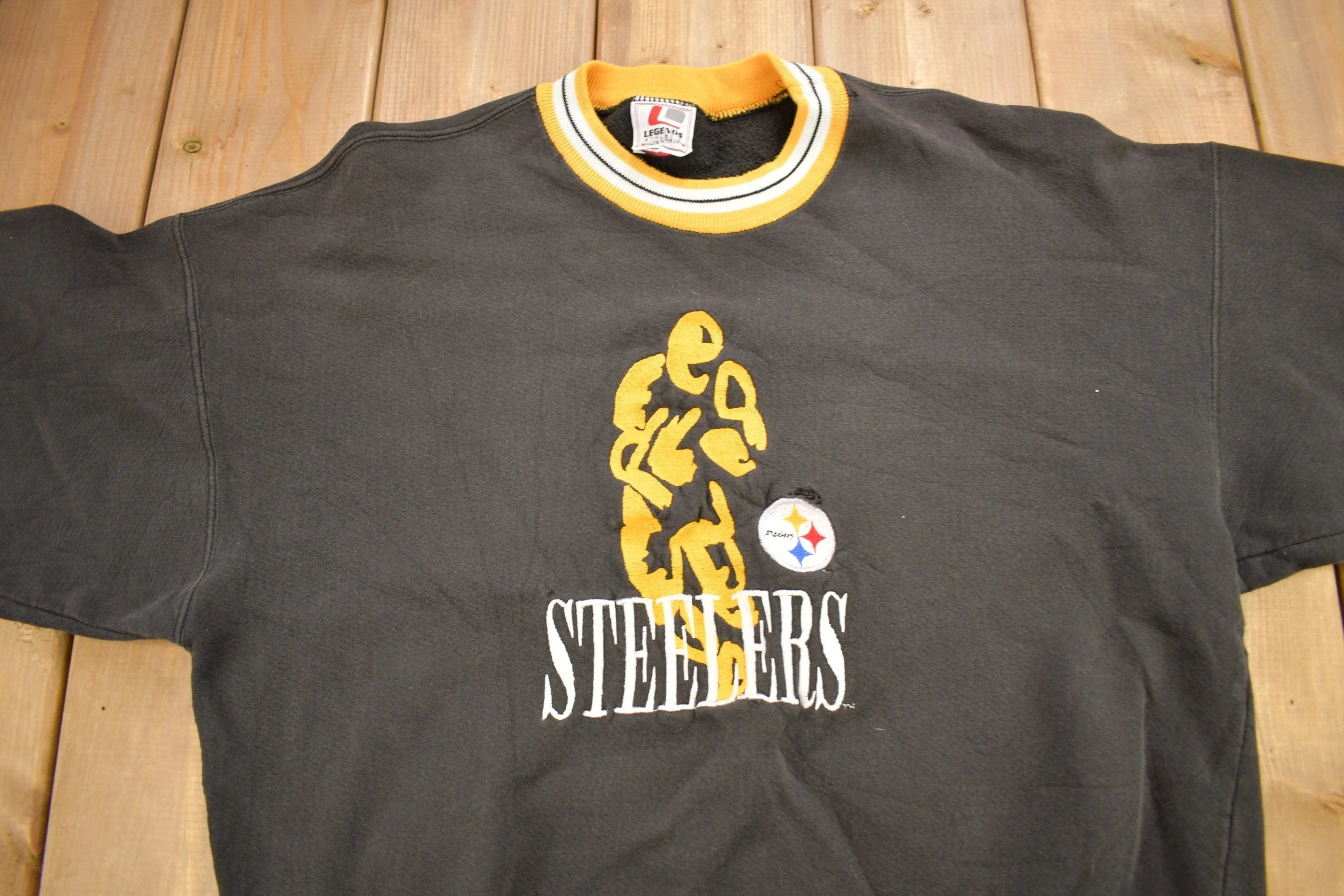 Vintage 1990s Pittsburgh Steelers NFL Crewneck Sweatshirt Men's Large - Image 3