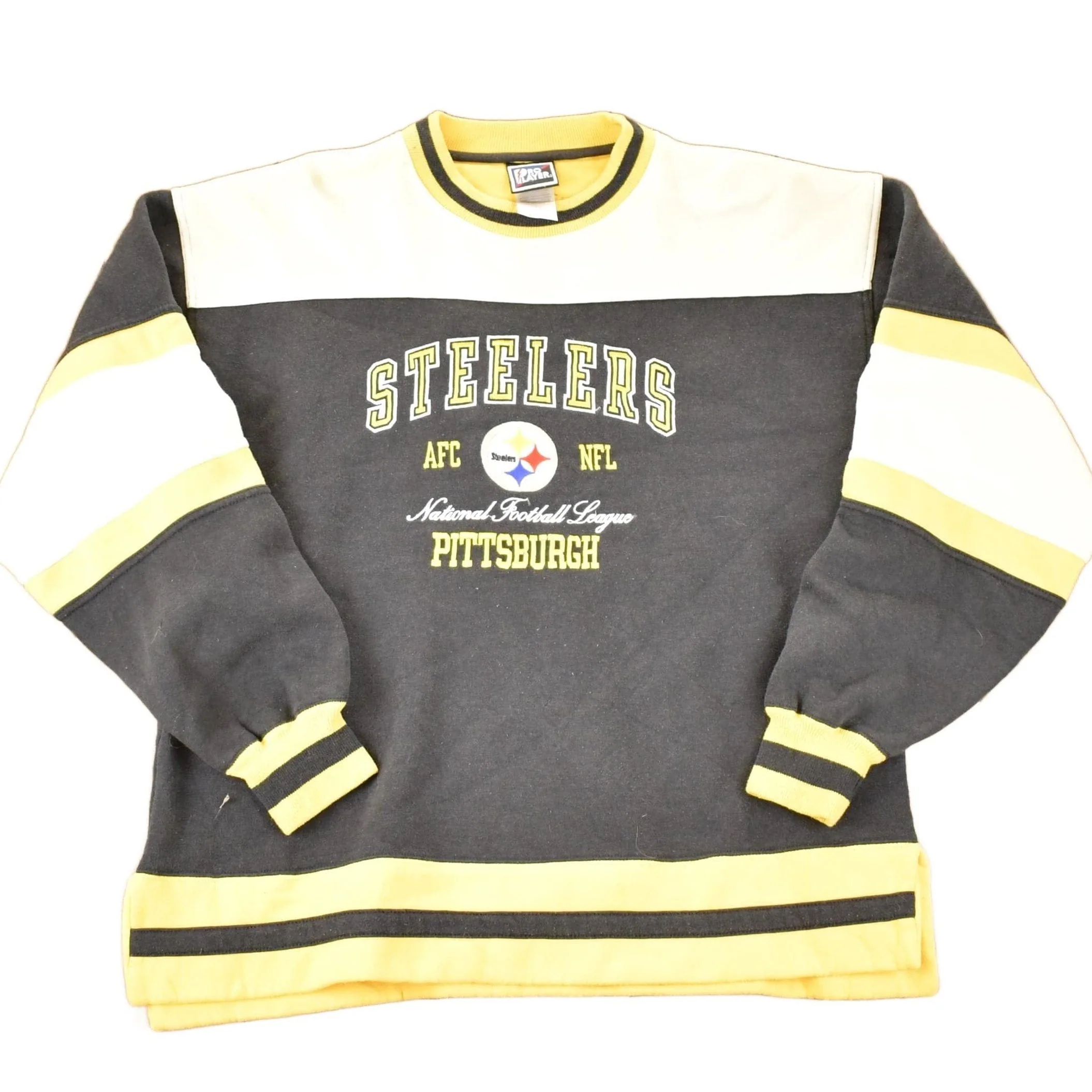 Vintage 1990s Pittsburgh Steelers Pro Player NFL Crewneck Sweatshirt Men's L