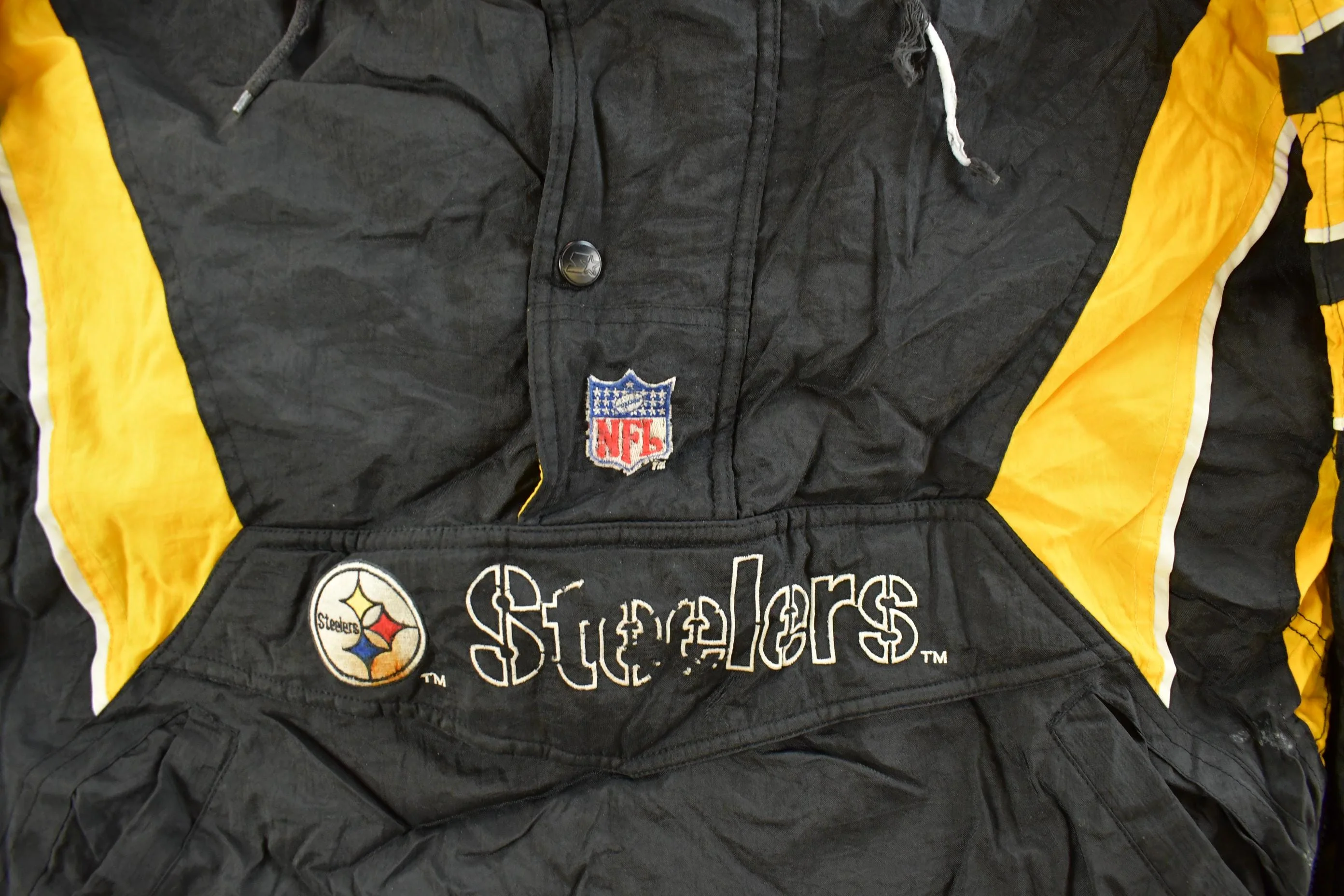 Vintage 1990s Pittsburgh Steelers Starter NFL Anorak Jacket Men's Medium - Image 3