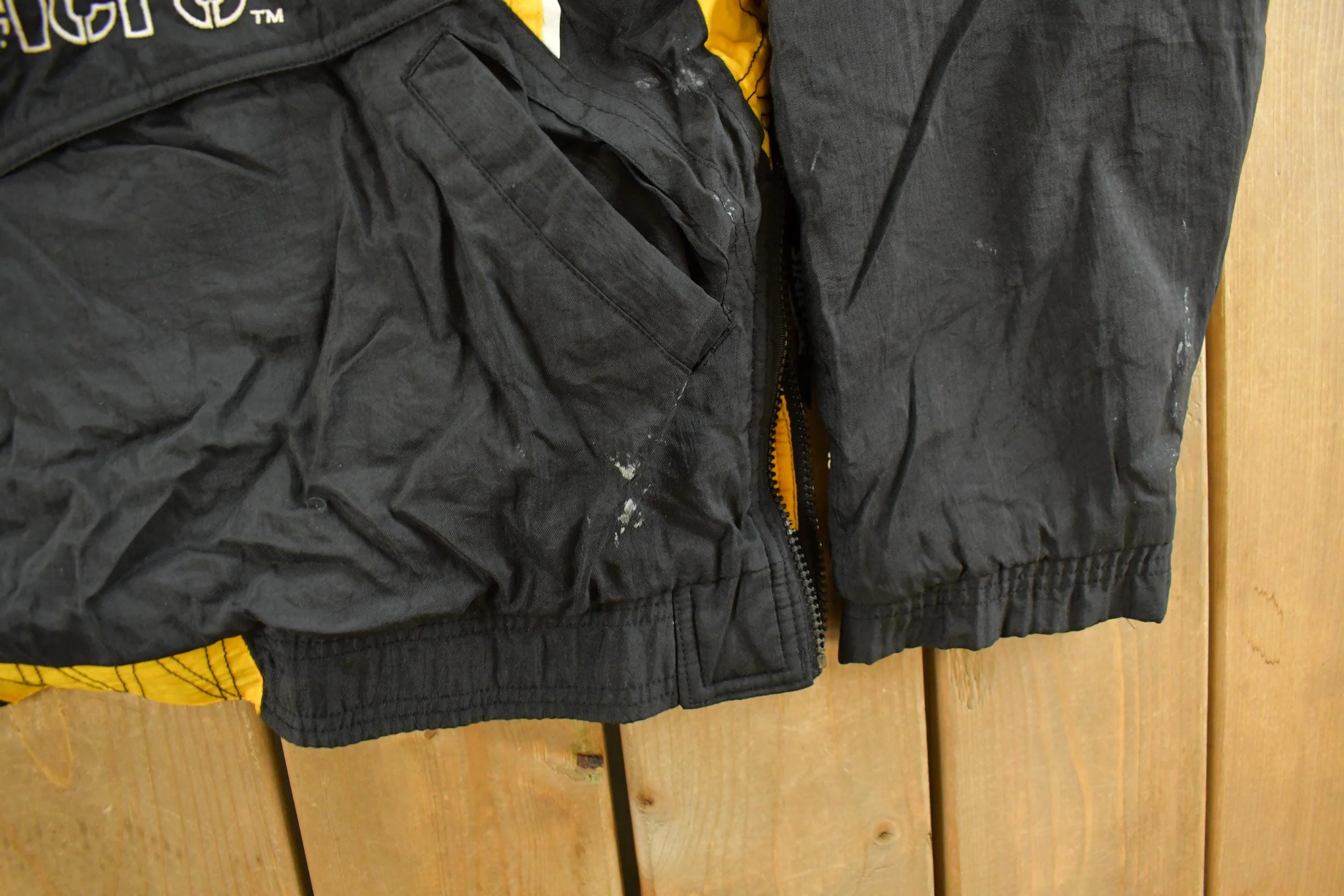 Vintage 1990s Pittsburgh Steelers Starter NFL Anorak Jacket Men's Medium - Image 4