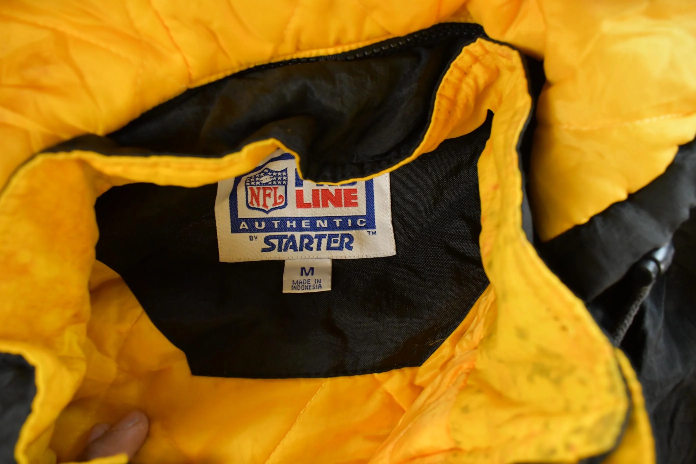 Vintage 1990s Pittsburgh Steelers Starter NFL Anorak Jacket Men's Medium - Image 6