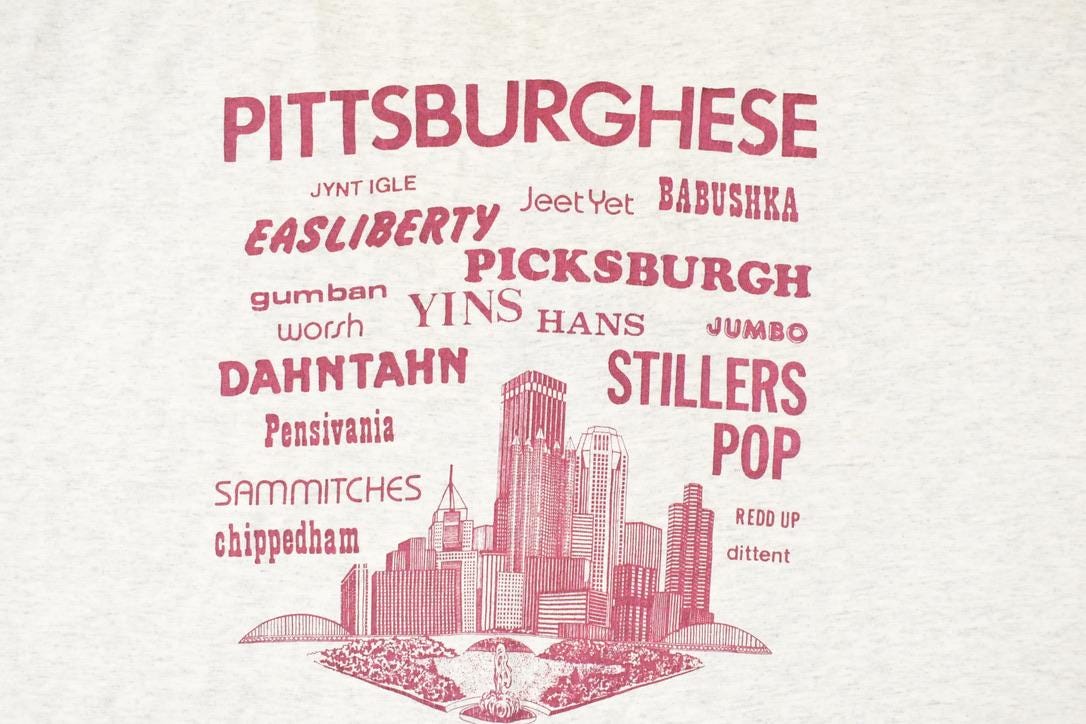 Vintage 1990s Pittsburghese Souvenir Travel T-Shirt Men's XXL - Image 3