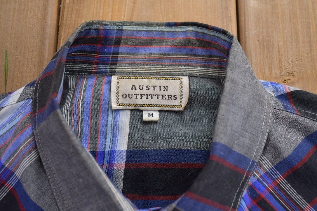 Vintage 1990s Plaid Flannel Button Up Shirt Men's Large - Image 3