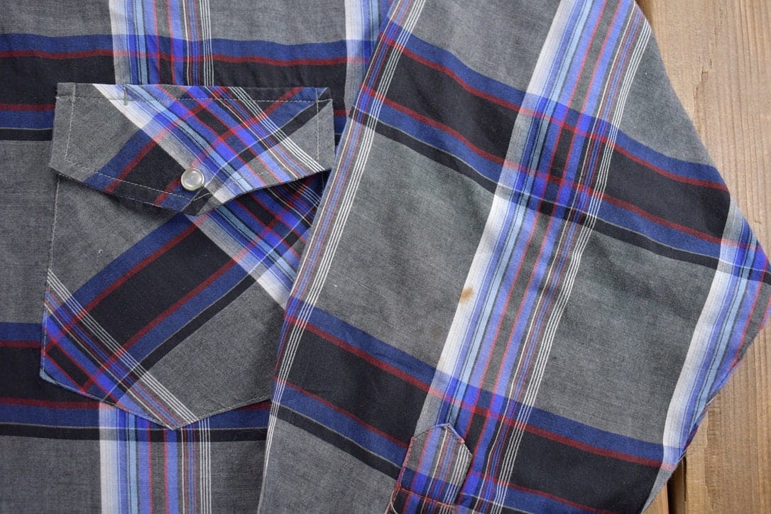 Vintage 1990s Plaid Flannel Button Up Shirt Men's Large - Image 4