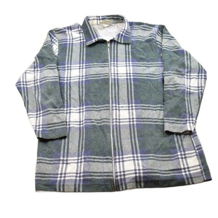 Vintage 1990s Plaid Flannel Zip Up Shirt