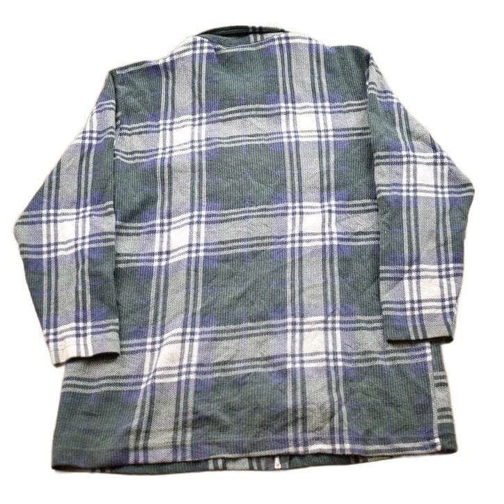Vintage 1990s Plaid Flannel Zip Up Shirt - Image 2