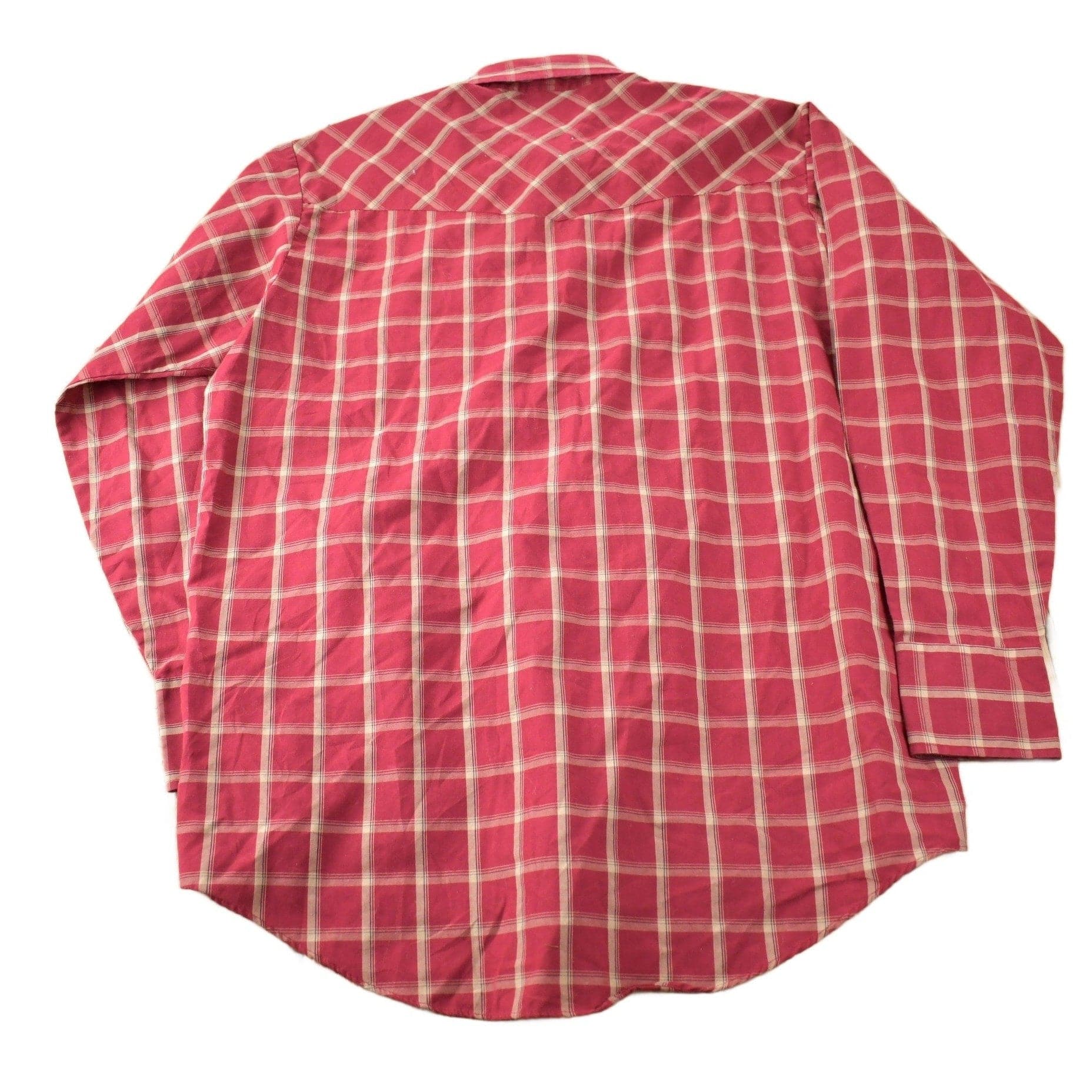 Vintage 1990s Plains Western Wear Plaid Button Up Shirt Men's Large Tall - Image 2