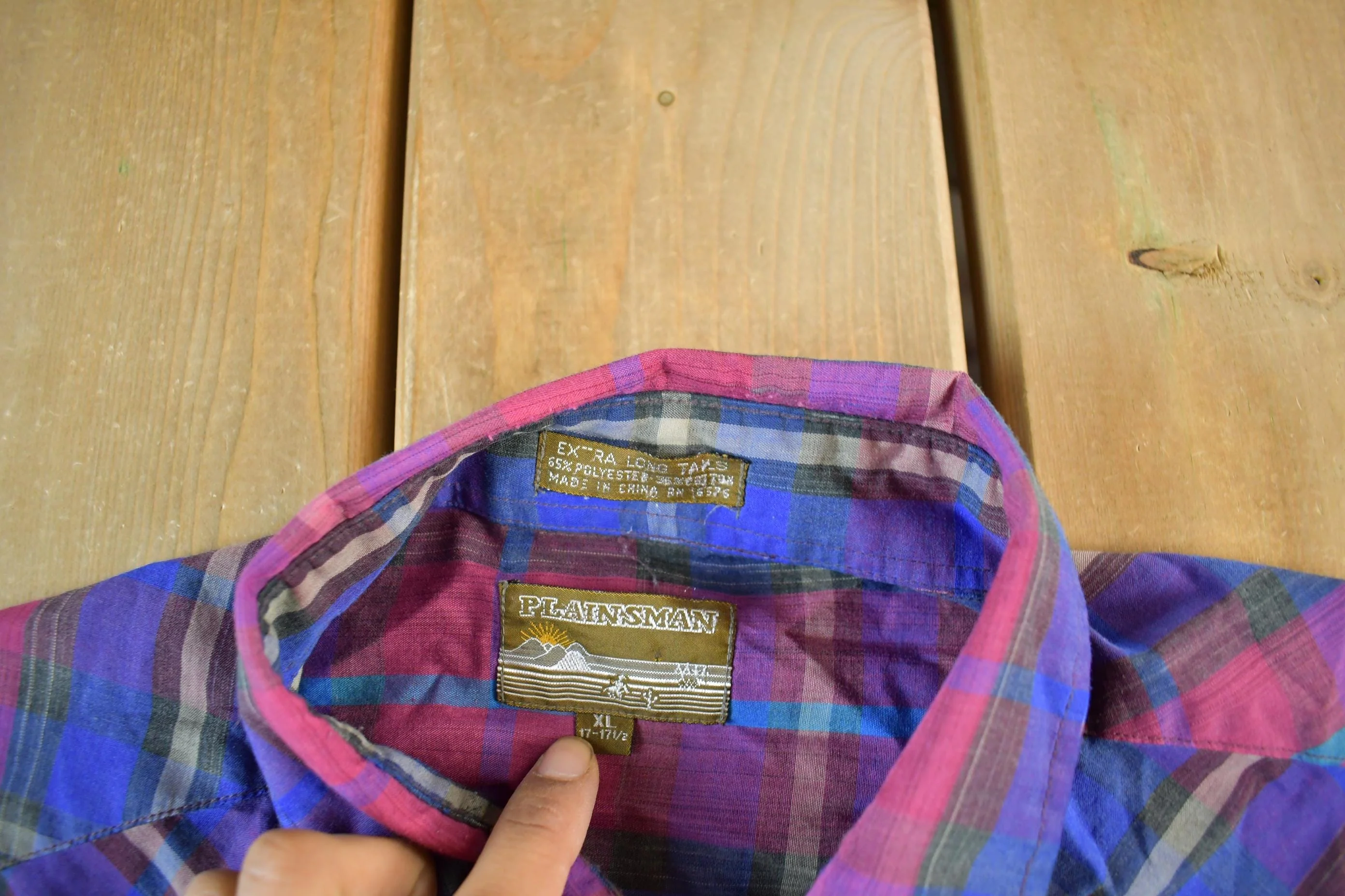 Vintage 1990s Plainsman Western Striped Pearl Snap Shirt Mens XL - Image 5