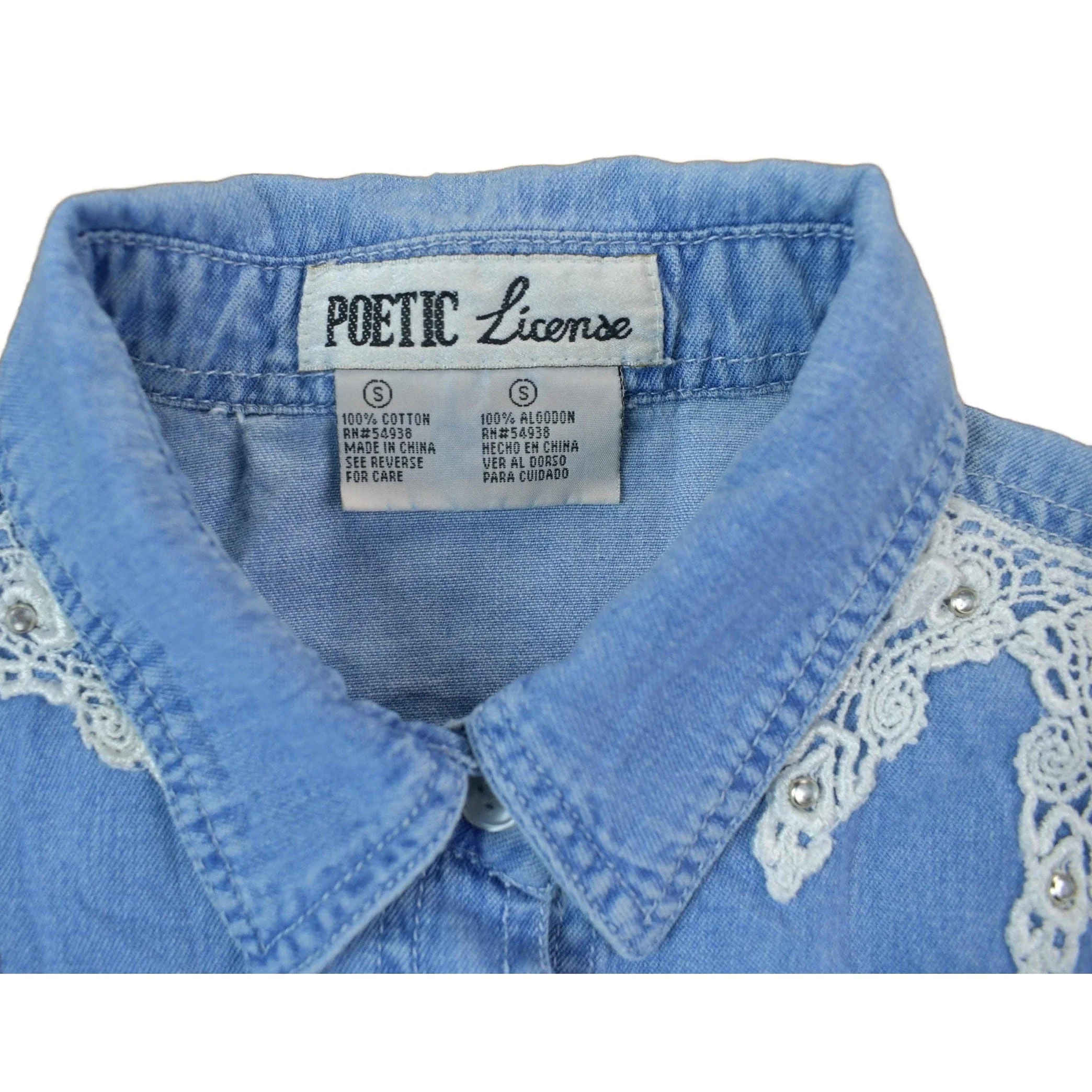 Vintage 1990s Poetic License Western Style Button Up Rodeo Shirt Men's Small - Image 2