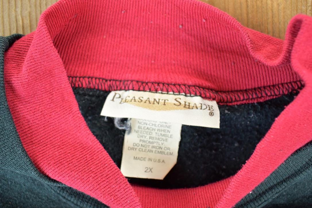 Vintage 1990s Poinsettia Double Collar Outdoorsman Crewneck Sweatshirt Men's XL - Image 3