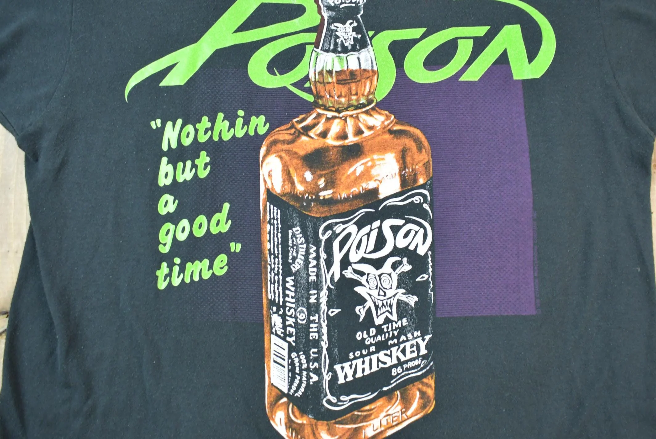 Vintage 1990s Poison Nothin But A Good Time Graphic Band T-Shirt Men's Medium - Image 3
