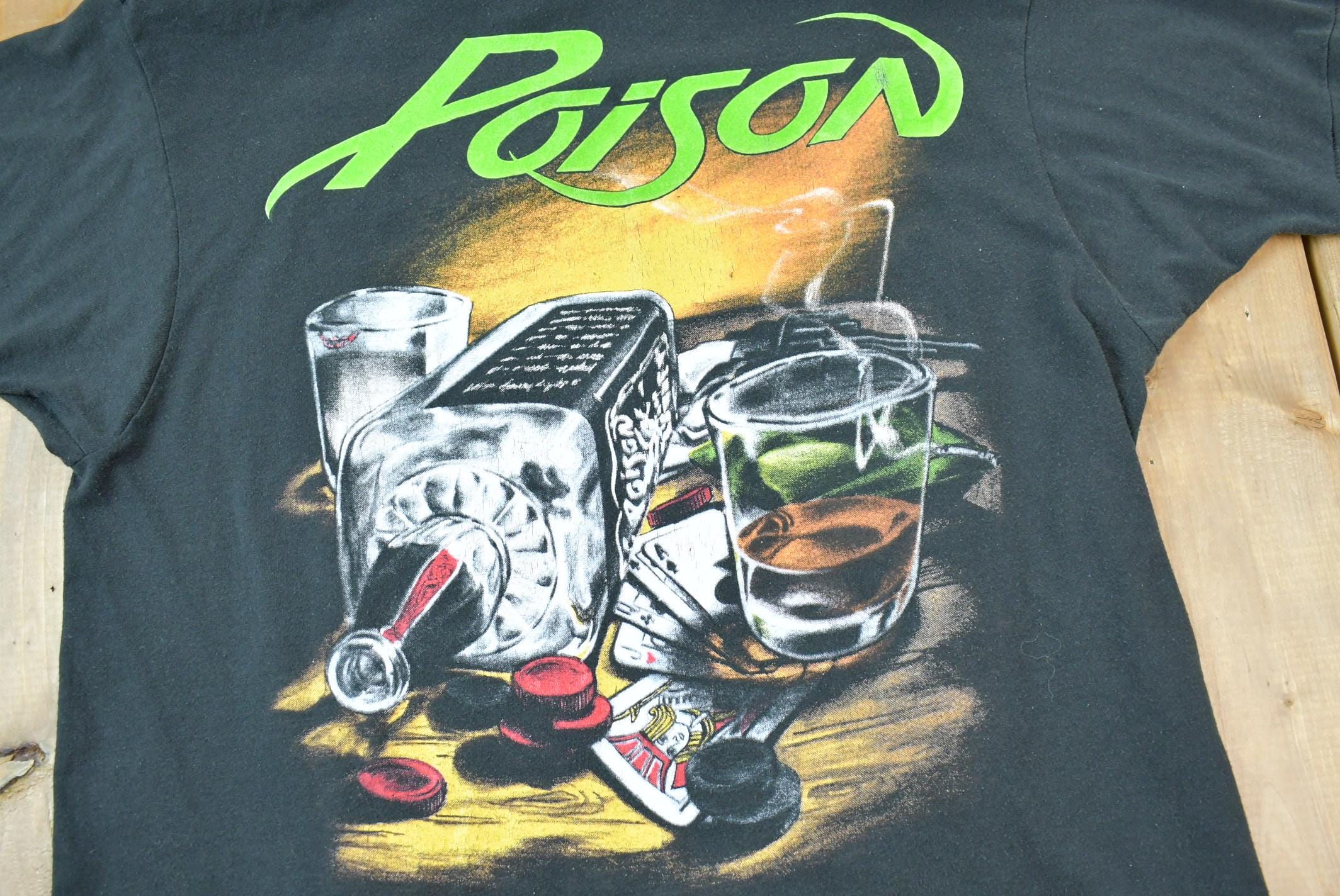 Vintage 1990s Poison Nothin But A Good Time Graphic Band T-Shirt Men's Medium - Image 4
