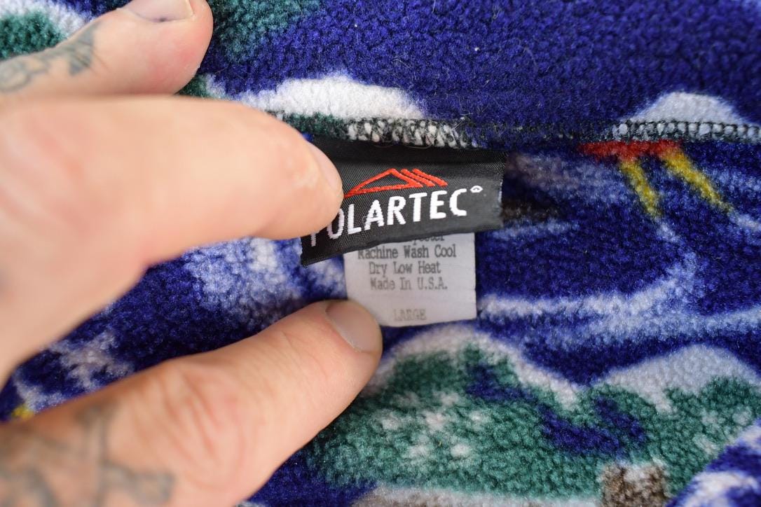 Vintage 1990s Polartec Fleece Outdoorsman Sweater Youth L - Image 4