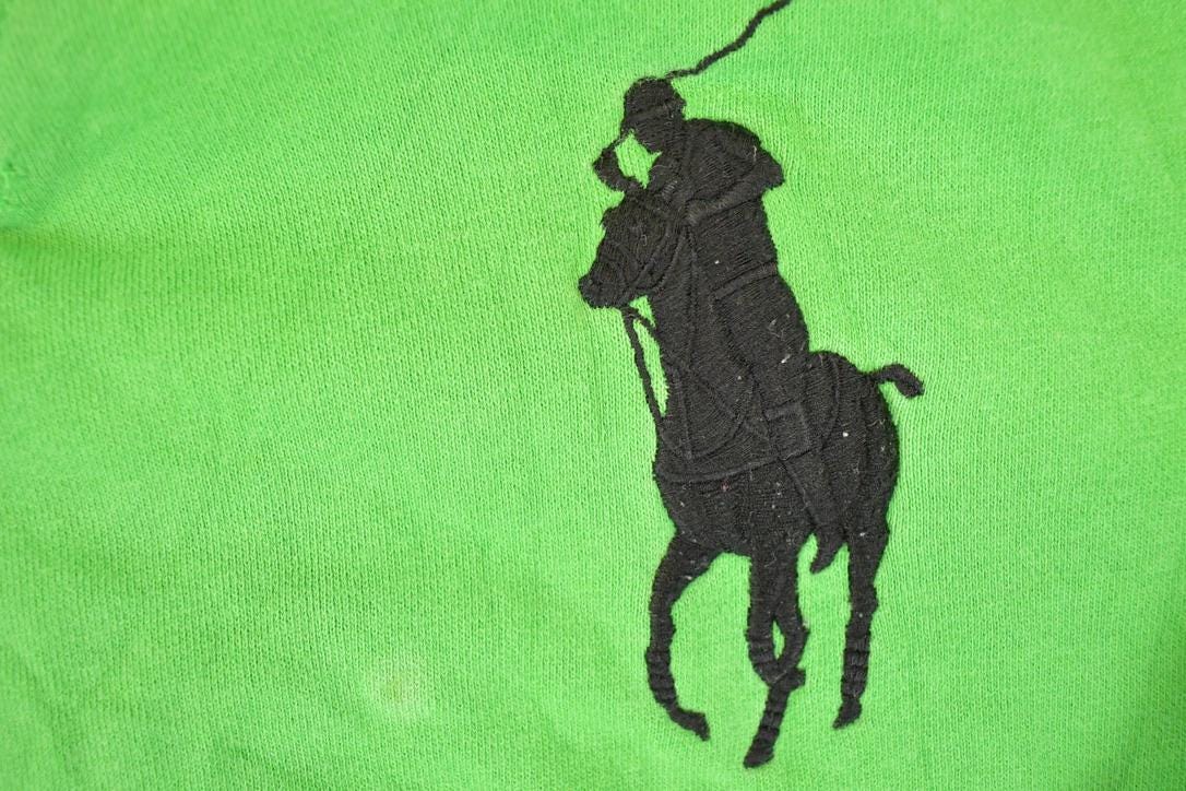 Vintage 1990s Polo By Ralph Lauren Embroidered Hoodie Sweatshirt Youth L - Image 3