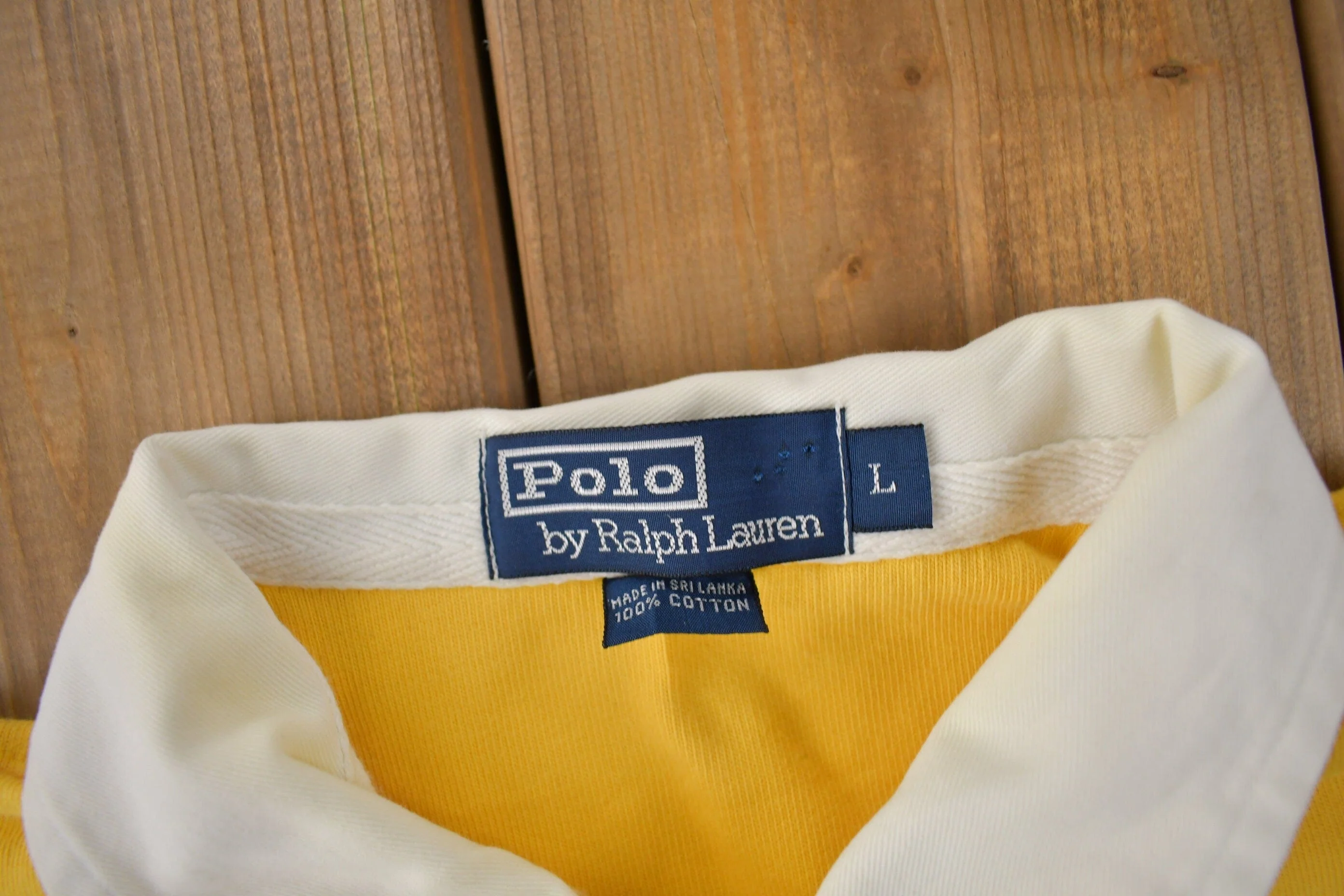 Vintage 1990s Polo By Ralph Lauren Embroidered Small Pony Rugby Sweater Men's Large - Image 4